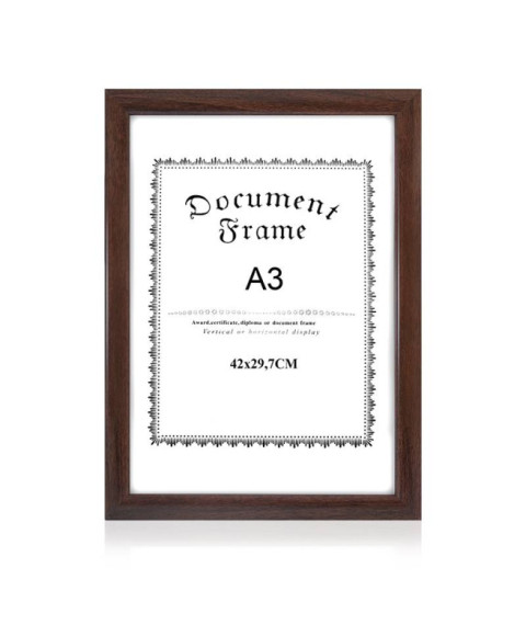 Ramă foto A3, din plastic, culoarea lemnului